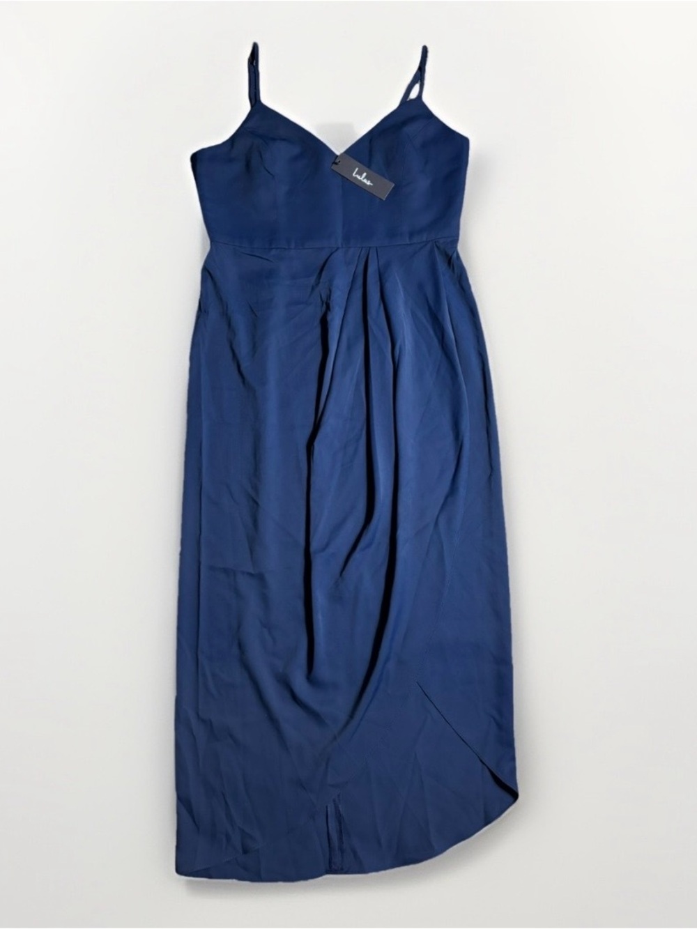 NWT Lulu's Special Guest Navy Blue Surplice Midi Dress size Large